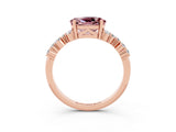 Rose gold Oval Cut Diamond Cluster Pavé Band with Four-Prong Setting_3