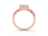 Rose gold Oval Cut Diamond Cluster Pavé Band with Four-Prong Setting_3