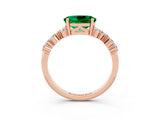 Rose gold Oval Cut Diamond Cluster Pavé Band with Four-Prong Setting_3