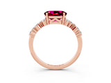 Rose gold Oval Cut Diamond Cluster Pavé Band with Four-Prong Setting_3