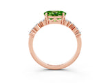 Rose gold Oval Cut Diamond Cluster Pavé Band with Four-Prong Setting_3