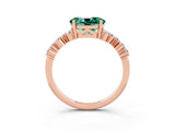 Rose gold Oval Cut Diamond Cluster Pavé Band with Four-Prong Setting_3
