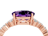 Rose gold Oval Cut Diamond Cluster Pavé Band with Four-Prong Setting_4