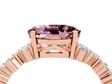 Rose gold Oval Cut Diamond Cluster Pavé Band with Four-Prong Setting_4