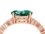 Rose gold Oval Cut Diamond Cluster Pavé Band with Four-Prong Setting_4