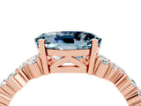 Rose gold Oval Cut Diamond Cluster Pavé Band with Four-Prong Setting_4