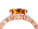 Rose gold Oval Cut Diamond Cluster Pavé Band with Four-Prong Setting_4