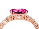 Rose gold Oval Cut Diamond Cluster Pavé Band with Four-Prong Setting_4