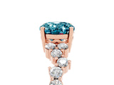 Rose gold Oval Cut Diamond Cluster Pavé Band with Four-Prong Setting_5