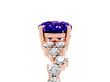 Rose gold Oval Cut Diamond Cluster Pavé Band with Four-Prong Setting_5