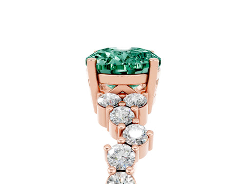 Rose gold Oval Cut Diamond Cluster Pavé Band with Four-Prong Setting_5