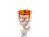 Rose gold Oval Cut Diamond Cluster Pavé Band with Four-Prong Setting_5