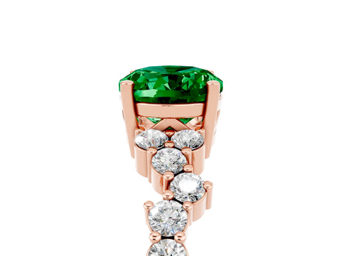 Rose gold Oval Cut Diamond Cluster Pavé Band with Four-Prong Setting_5