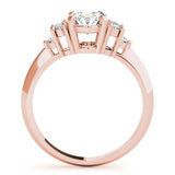 Rose gold Oval Cut Diamond Cluster Ring with Solitaire Band and Four-Prong Setting 2