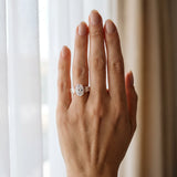 Rose gold Oval Cut Diamond Engagement Ring with Baguette Side Stones and Channel Set Band_13