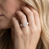 Rose gold Oval Cut Diamond Engagement Ring with Baguette Side Stones and Channel Set Band_15