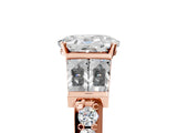 Rose gold Oval Cut Diamond Engagement Ring with Baguette Side Stones and Channel Set Band_47