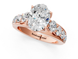 Rose gold Oval Cut Diamond Engagement Ring with Pavé Band and Four-Prong Setting_16