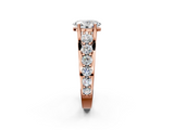 Rose gold Oval Cut Diamond Engagement Ring with Pavé Band and Four-Prong Setting_17