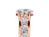 Rose gold Oval Cut Diamond Engagement Ring with Pavé Band and Four-Prong Setting_20