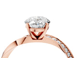 Rose gold Oval Cut Diamond Engagement Ring with Side Stone Accents and Four-Prong Setting_17