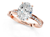 Rose gold Oval Cut Diamond Engagement Ring with Side Stone Accents and Four-Prong Setting_24