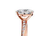 Rose gold Oval Cut Diamond Engagement Ring with Side Stone Accents and Four-Prong Setting_28