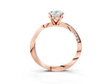 Rose gold Oval Cut Diamond Engagement Ring with Side Stone Accents and Four-Prong Setting_64