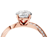 Rose gold Oval Cut Diamond Engagement Ring with Side Stone Accents and Four-Prong Setting_65