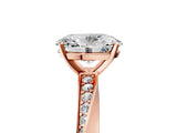 Rose gold Oval Cut Diamond Engagement Ring with Side Stone Accents and Four-Prong Setting_66