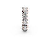 Rose gold Oval Cut Diamond Eternity Band with Shared Prong Setting_114