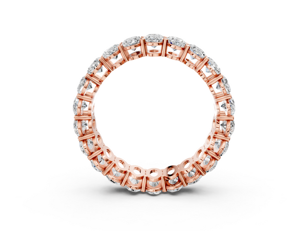 Rose gold Oval Cut Diamond Eternity Band with Shared Prong Setting