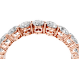 Rose gold Oval Cut Diamond Eternity Band with Shared Prong Setting_116
