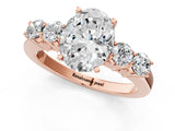 Rose gold Oval Cut Diamond Five-Stone Prong Set White Gold Ring_53