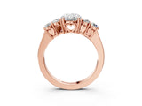 Rose gold Oval Cut Diamond Five-Stone Prong Set White Gold Ring_55