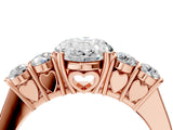 Rose gold Oval Cut Diamond Five-Stone Prong Set White Gold Ring_56