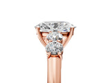 Rose gold Oval Cut Diamond Five-Stone Prong Set White Gold Ring_57