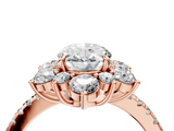 Rose gold Oval Cut Diamond Floral Halo Pave Band with Prong Setting_41