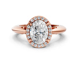 Rose gold Oval Cut Diamond Halo Engagement Ring with Split Shank and Four-Prong Setting_95