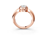 Rose gold Oval Cut Diamond Halo Engagement Ring with Split Shank and Four-Prong Setting_98