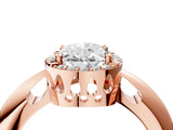 Rose gold Oval Cut Diamond Halo Engagement Ring with Split Shank and Four-Prong Setting_99