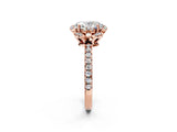 Rose gold Oval Cut Diamond Halo Pave Band with Four-Prong Setting_5