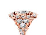Rose gold Oval Cut Diamond Halo Ring with Pavé Band and Four-Prong Setting_46