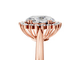 Rose gold Oval Cut Diamond Halo Ring with Solitaire Band and Prong Setting_75