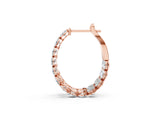 Rose gold Oval Cut Diamond Inside-Out Hoop Earrings_5