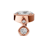 Rose gold Oval Cut Diamond Milgrain Marquise Band with Prong Setting_11