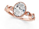 Rose gold Oval Cut Diamond Milgrain Marquise Band with Prong Setting_7