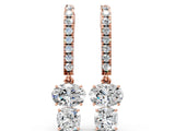 Rose gold Oval Cut Diamond Multi-Shape Hook Drop Earrings