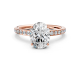 Rose gold Oval Cut Diamond Pavé Band Ring with Four-Prong Setting_40