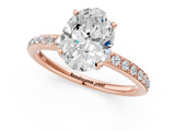 Rose gold Oval Cut Diamond Pavé Band Ring with Four-Prong Setting_41